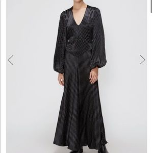Ganni Satin Polka Dot Dress